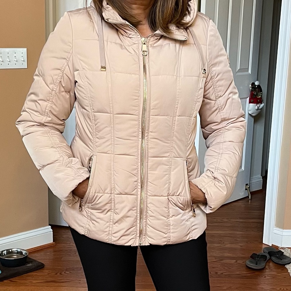 Calvin Klein puffer jacket in tab w/gold hardware